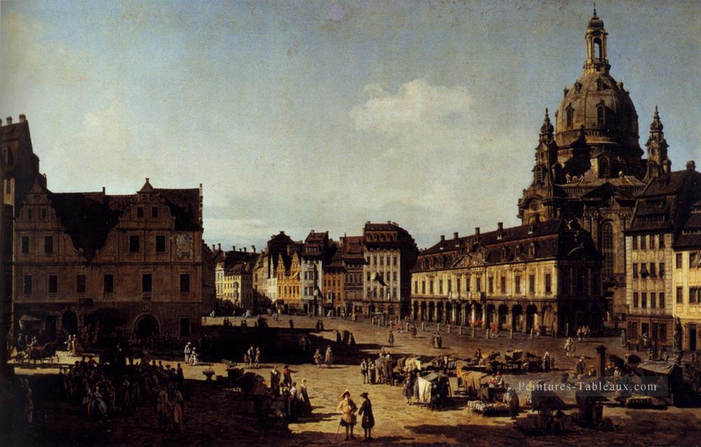 Vue du nouveau marché à Dresde urbain Bernardo Bellotto Peintures à l'huile